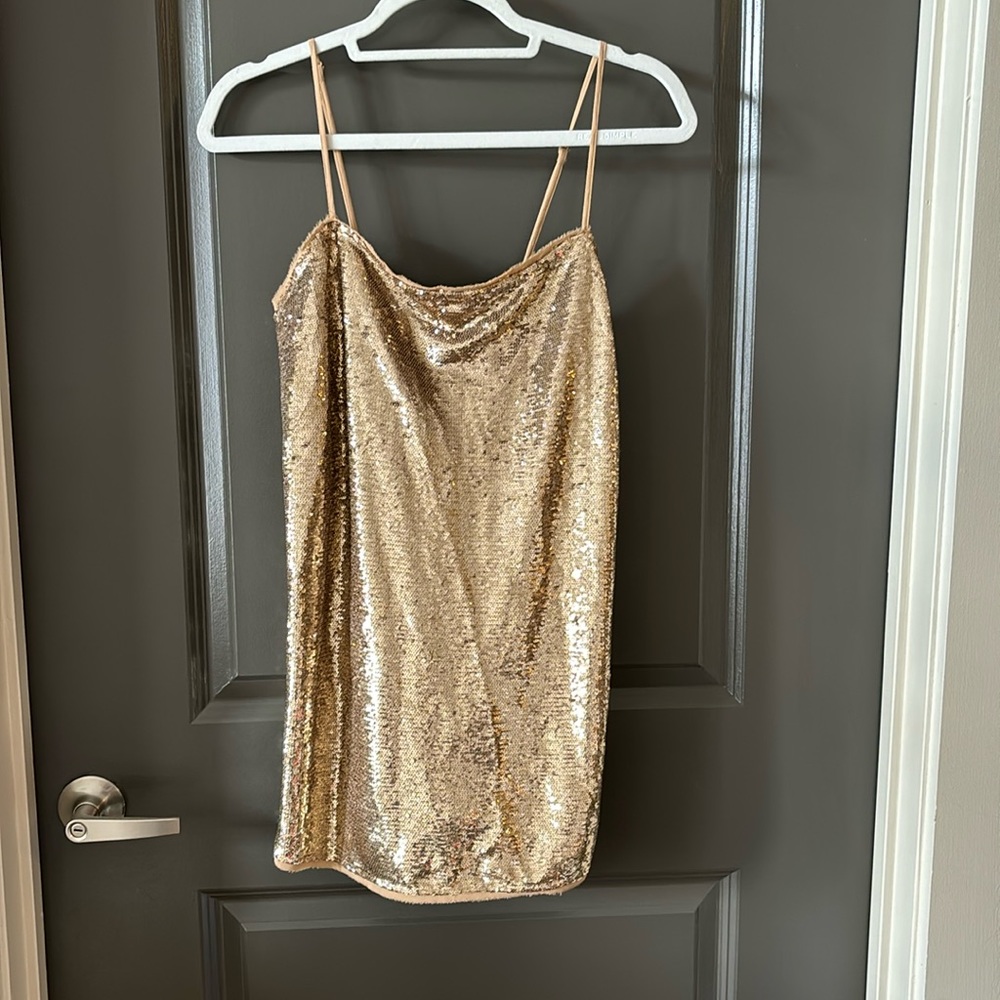 Free people gold XS sparkly dress